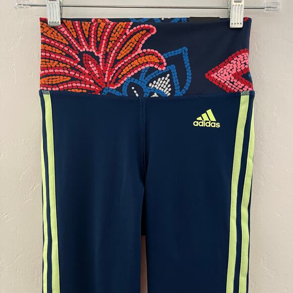 Adidas x Farm Rio 7/8 Leggings Women's XS Blue AEROREADY Training Tights NWT - Picture 3 of 12